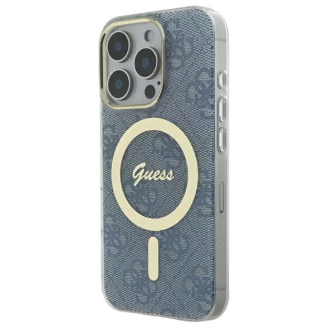 Чохол Guess IML 4G для iPhone 16 Pro Blue with MagSafe (GUHMP16LH4STB)