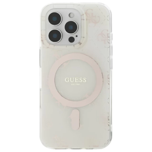 Чохол Guess IML 4G Background для iPhone 16 Pro White with MagSafe (GUHMP16LH4DTEH)