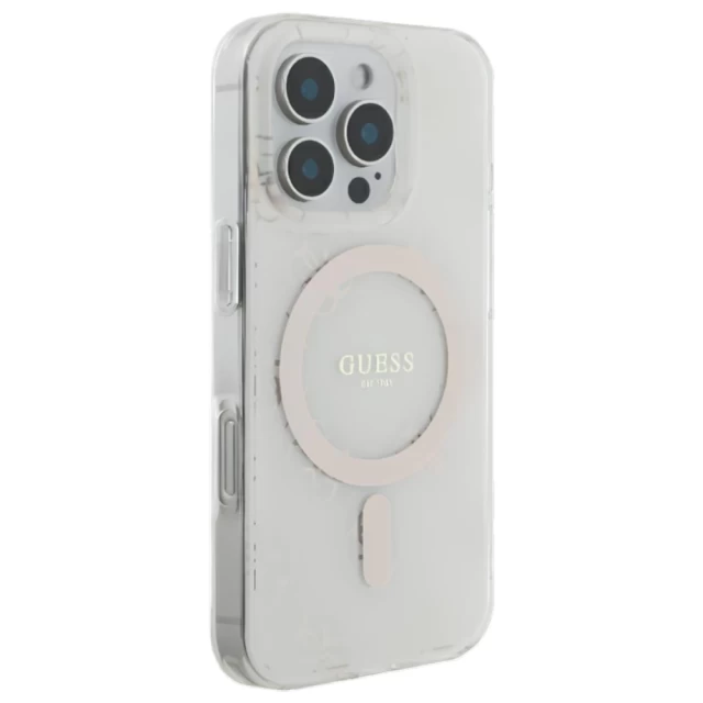 Чохол Guess IML 4G Background для iPhone 16 Pro White with MagSafe (GUHMP16LH4DTEH)