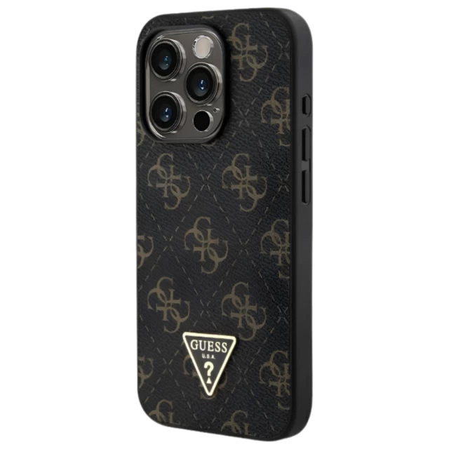 Чохол Guess 4G Triangle Metal Logo для iPhone 16 Pro Max Black (GUHCP16XPG4GPK)