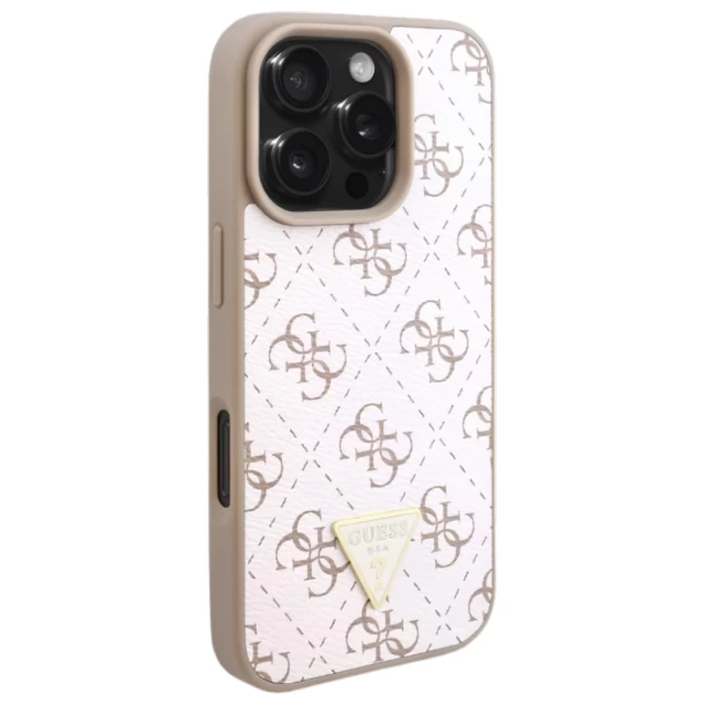 Чохол Guess 4G Triangle Metal Logo для iPhone 16 Pro White (GUHCP16LPG4GPH)