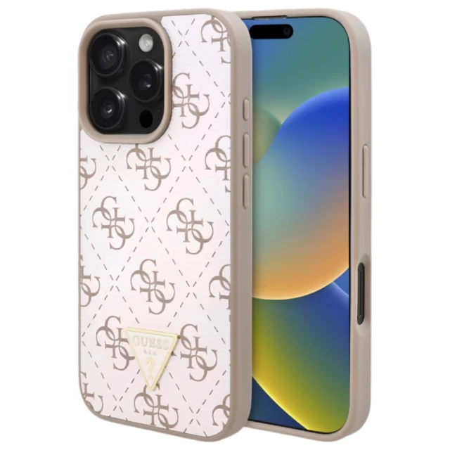 Чохол Guess 4G Triangle Metal Logo для iPhone 16 Pro White (GUHCP16LPG4GPH)