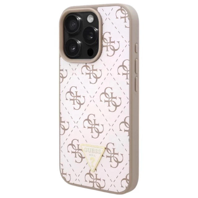 Чохол Guess 4G Triangle Metal Logo для iPhone 16 Pro Max White (GUHCP16XPG4GPH)