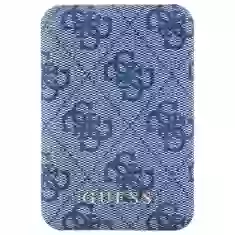 Портативний зарядний пристрій Guess 4G Leather Metal Logo 15W 5000mAh Blue with MagSafe (GUPB5FP4EMGB)