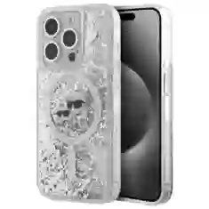 Чохол Karl Lagerfeld Liquid Glitter Karl & Choupette Head для iPhone 15 Pro Max Transparent with MagSafe (KLHMP15XLGKCSGH)