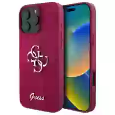 Чохол Guess Glitter Script Big 4G для iPhone 16 Pro Purple (GUHCP16LHG4SGU)