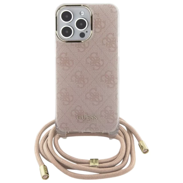 Чехол Guess Crossbody Cord 4G Print для iPhone 16 Pro Max Pink (GUHCP16XHC4SEP)