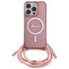 Чехол Guess Crossbody Cord Script для iPhone 16 Pro Max Pink with MagSafe (GUHMP16XHCTSGNSP)