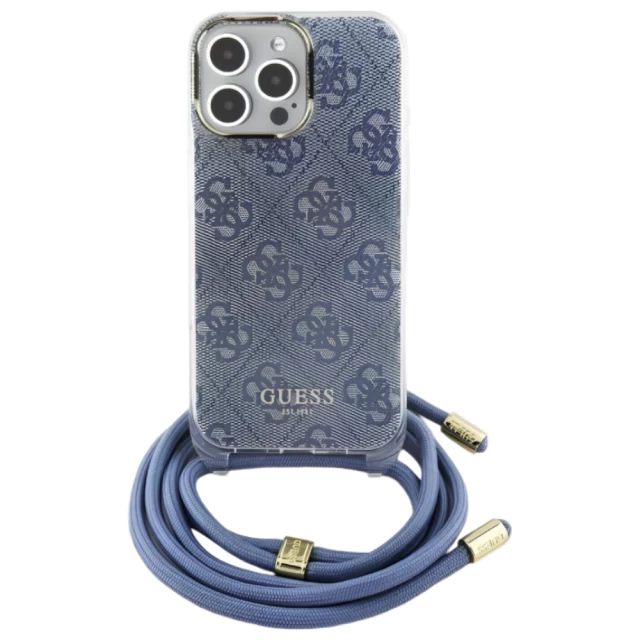 Чохол Guess Crossbody Cord 4G Print для iPhone 16 Pro Blue (GUHCP16LHC4SEB)