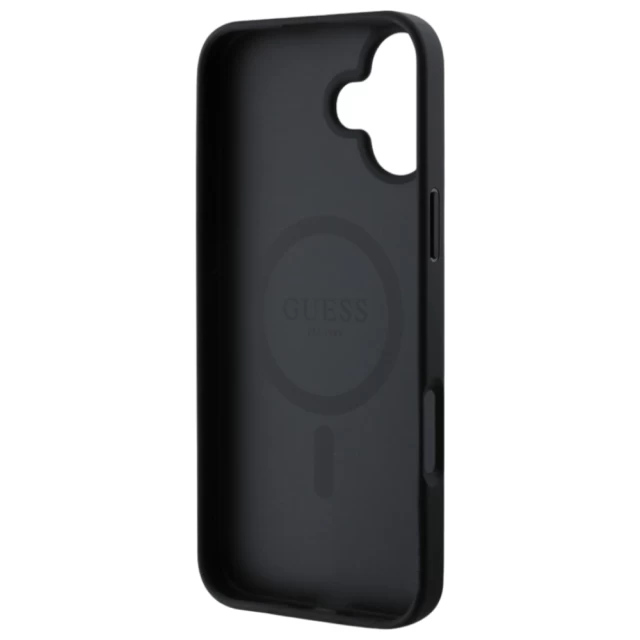 Чохол Guess 4G Printed Stripes для iPhone 16 Black with MagSafe (GUHMP16SP4RPSK)