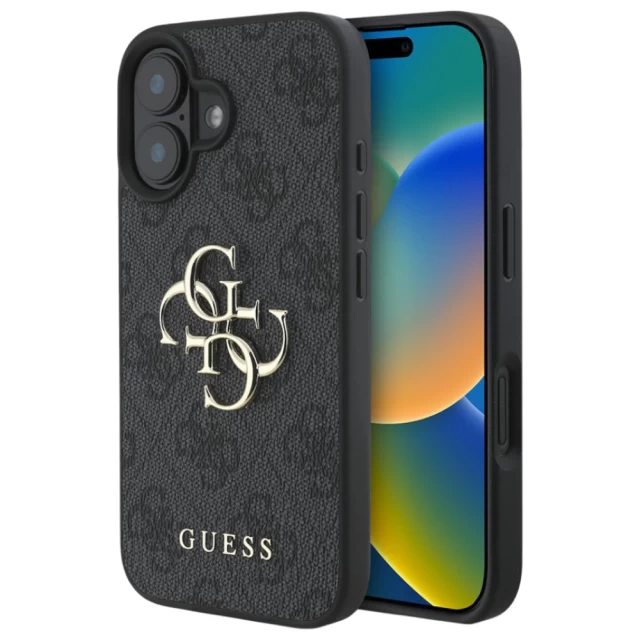 Чохол Guess 4G Big Metal Logo для iPhone 16 Plus Black (GUHCP16M4GMGGR)