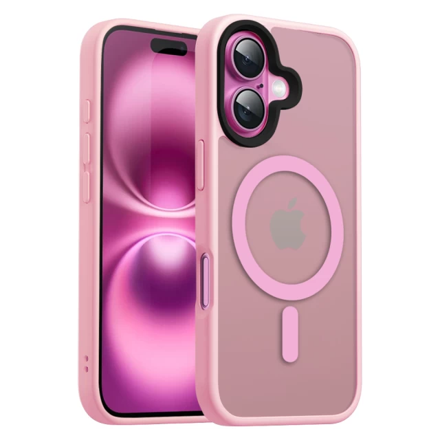 Чохол для iPhone 16 WAVE Matte Insane Case with Magnetic Ring Pink