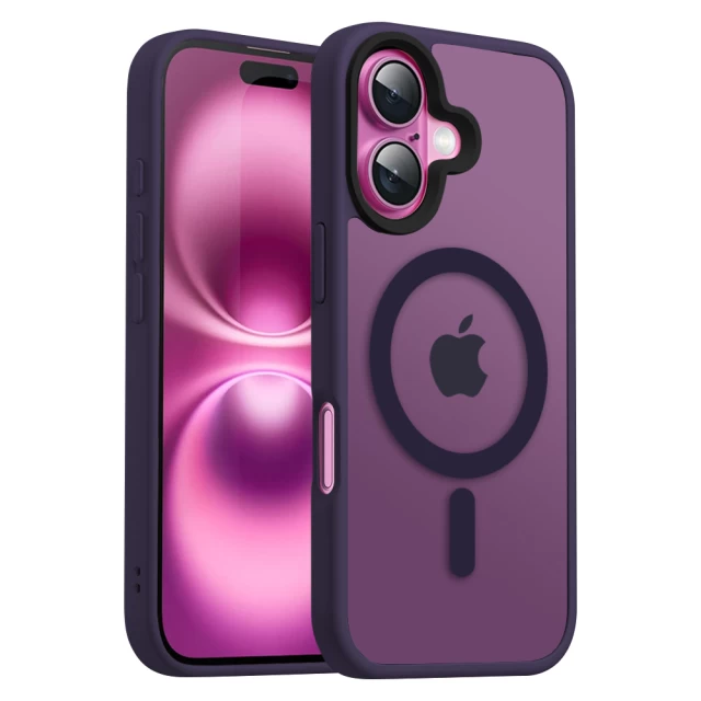 Чехол для iPhone 16 WAVE Matte Insane Case with Magnetic Ring Deep Purple