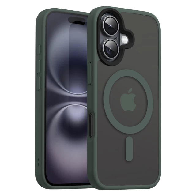 Чохол для iPhone 16 WAVE Matte Insane Case with Magnetic Ring Green