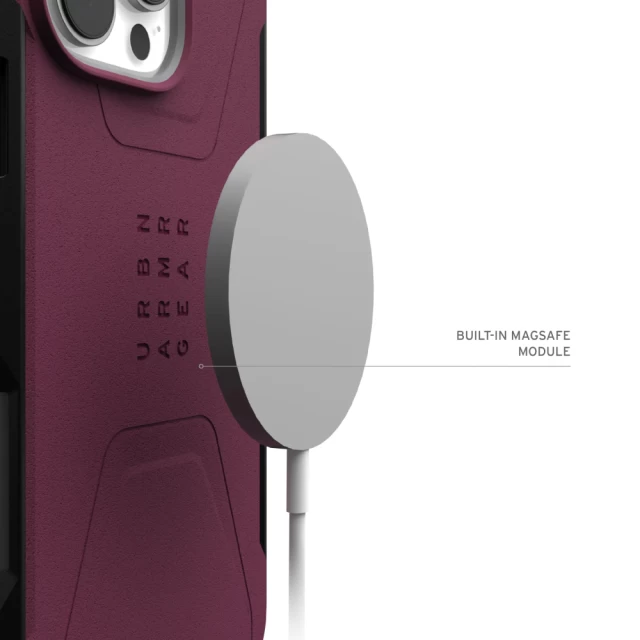 Чохол UAG Civilian для iPhone 16 Pro Bordeaux with MagSafe (114444119049)