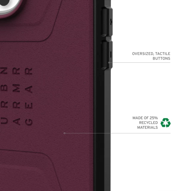 Чохол UAG Civilian для iPhone 16 Pro Max Bordeaux with MagSafe (114445119049)