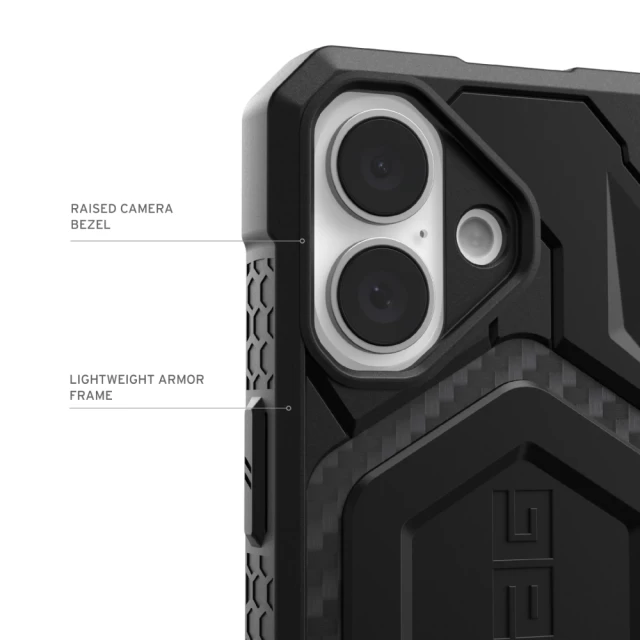 Чохол UAG Monarch Pro для iPhone 16 Plus Carbon Fiber with MagSafe (114455114242)