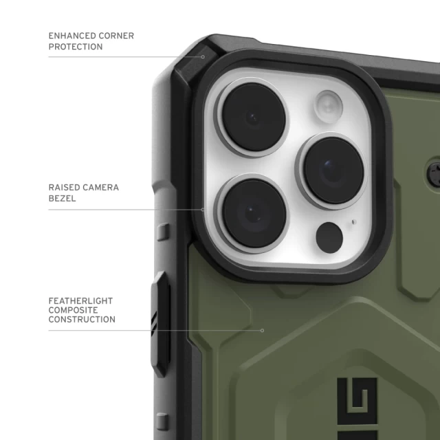 Чохол UAG Pathfinder для iPhone 16 Pro Olive Drab with MagSafe (114468117272)