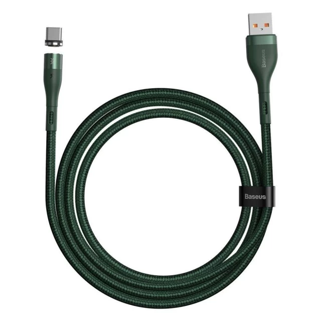 Кабель Baseus Zinc Magnetic Safe Fast Charging USB-A to USB-C 1m Green (CATXC-M06)