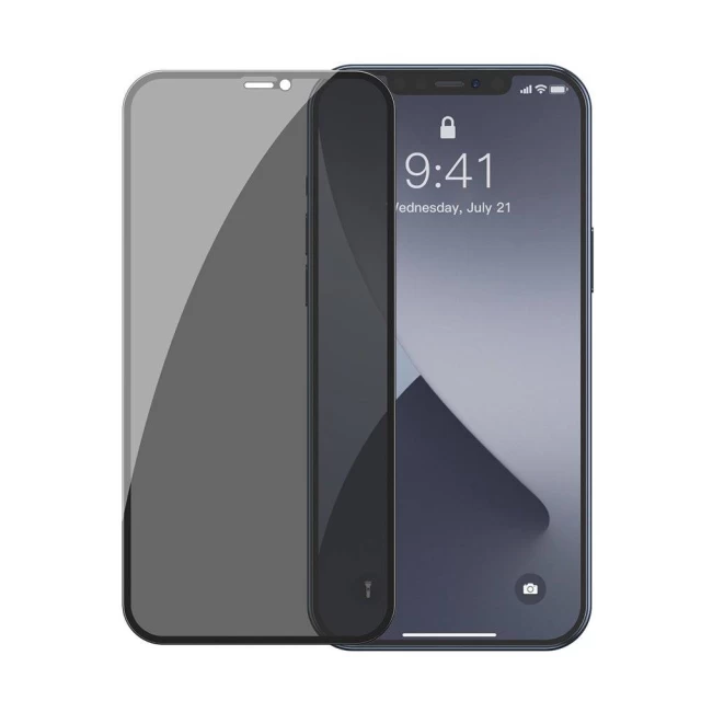 Защитное стекло Baseus Anti-Spy 0.3 mm для iPhone 12 mini Black (2 Pack) (SGAPIPH54N-TG01)