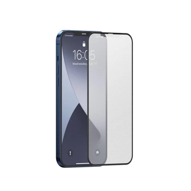 Захисне скло Baseus Frosted Tempered Glass 0.25 mm для iPhone 12 mini Black (2 Pack) (SGAPIPH54N-KM01)