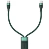 Кабель Baseus Flash 2-in-1 USB-C to 2xUSB-C 1.5m Green (CA1T2-C06)