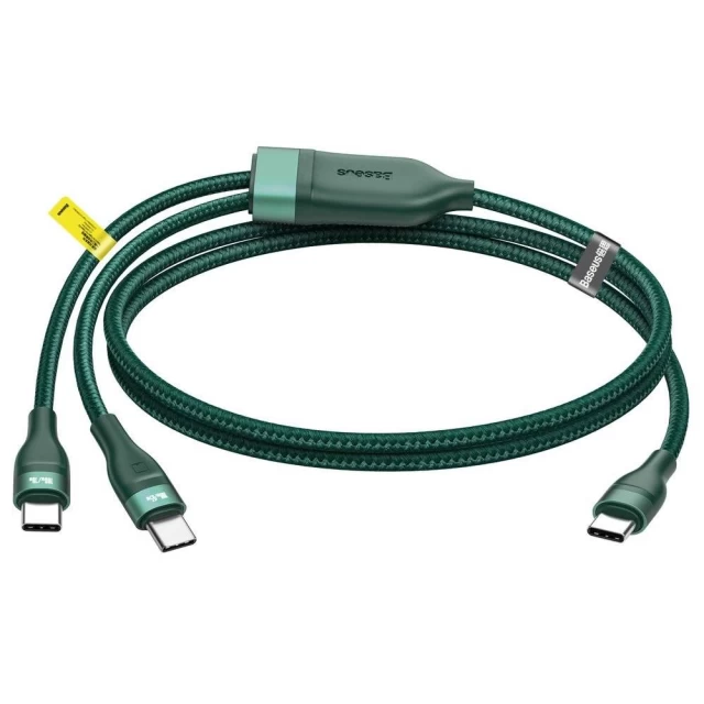 Кабель Baseus Flash 2-in-1 USB-C to 2xUSB-C 1.5m Green (CA1T2-C06)