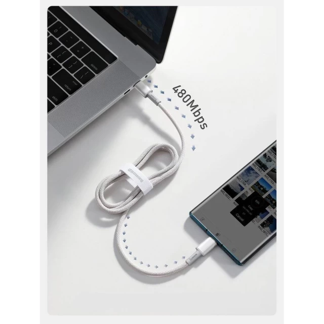 Кабель Baseus Power Delivery Quick Charge USB-C to USB-C 2m White (CATGD-A02)