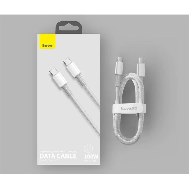 Кабель Baseus Power Delivery Quick Charge USB-C to USB-C 2m White (CATGD-A02)