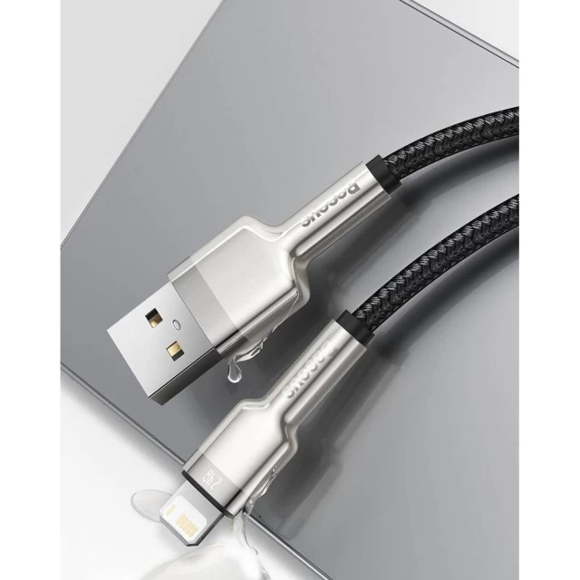 Кабель Baseus Cafule Metal USB-A to Lightning 2m Black (CALJK-B01)