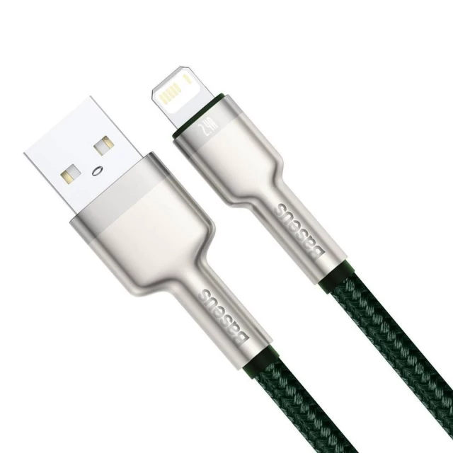 Кабель Baseus Cafule Metal USB-A to Lightning 2m Green (CALJK-B06)