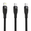Кабель Baseus Flash 2-in-1 USB-C to USB-C/Lightning 1.2m Black (CA1T2-F01)