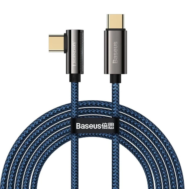 Кабель Baseus Legend Series Elbow Fast Charging 100W USB-C to USB-C 2m Blue (CACS000703)