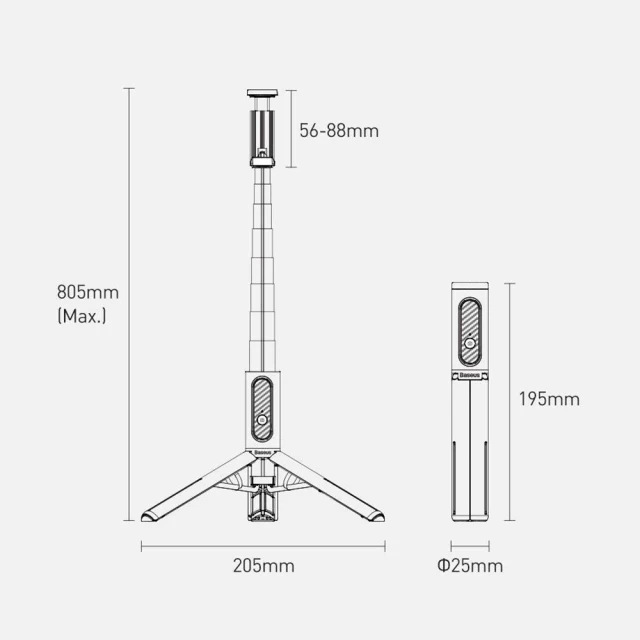 Трипод Baseus Traveler Bluetooth Tripod White (ZPBL000002)