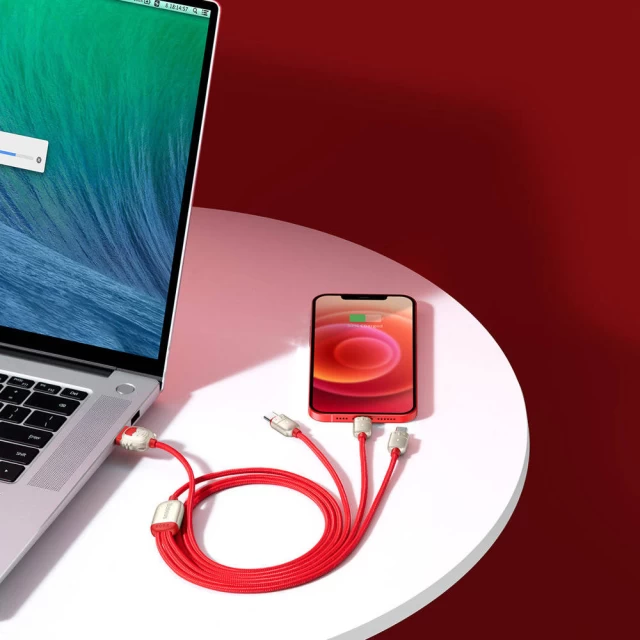 Кабель Baseus Year of the Tiger 3-in-1 USB-A to USB-C/Lightning/Micro-USB 1.2m Red (CASX010009)