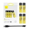 Акумуляторні батарейки Baseus Rechargeable Li-Ion Battery Micro-USB Black/Yellow (4 Pack) (PCWH000211)