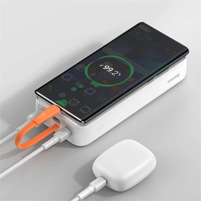 Портативное зарядное устройство Baseus Block 20000 mAh 22.5W PD with USB-C 0.3m Cable White (PPLK000102)