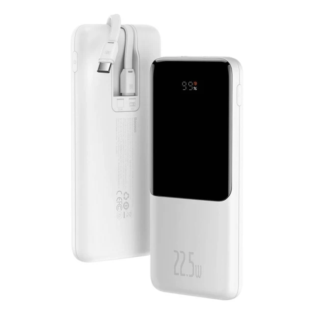 Портативное зарядное устройство Elf Digital Display 10000 mAh 22.5W USB-C/Lightning Cable White (PPJL010002)