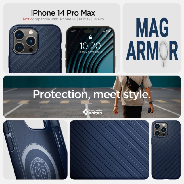 Чохол Spigen Armor для iPhone 14 Pro Max Navy Blue with MagSafe (ACS04845)