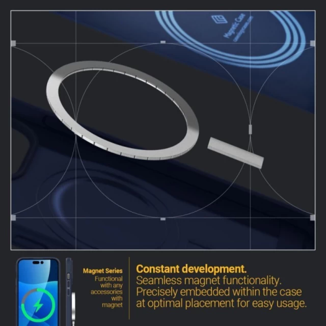 Чехол Spigen Caseology Parallax для iPhone 14 Pro Max Midnight Blue with MagSafe (ACS04859)
