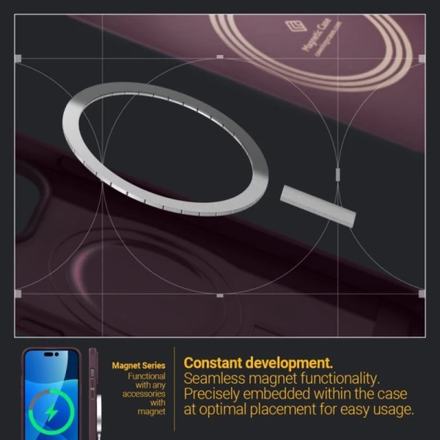 Чохол Spigen Caseology Parallax для iPhone 14 Pro Max Burgundy with MagSafe (ACS04860)