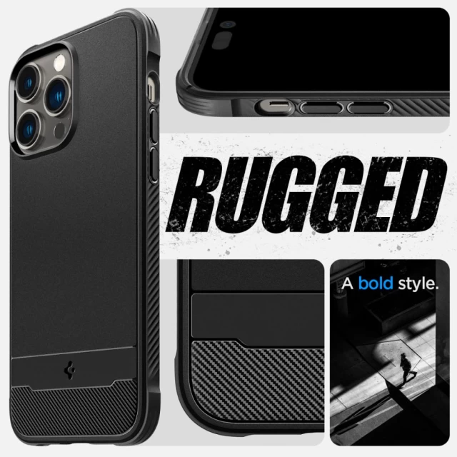 Чохол Spigen Rugged Armor для iPhone 14 Pro Max Matte Black with MagSafe (ACS04812)