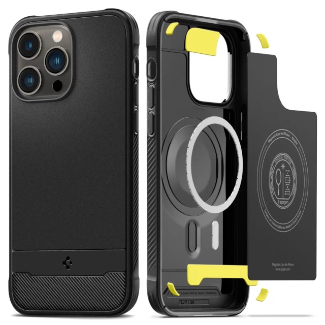 Чехол Spigen Rugged Armor для iPhone 14 Pro Max Matte Black with MagSafe (ACS04812)