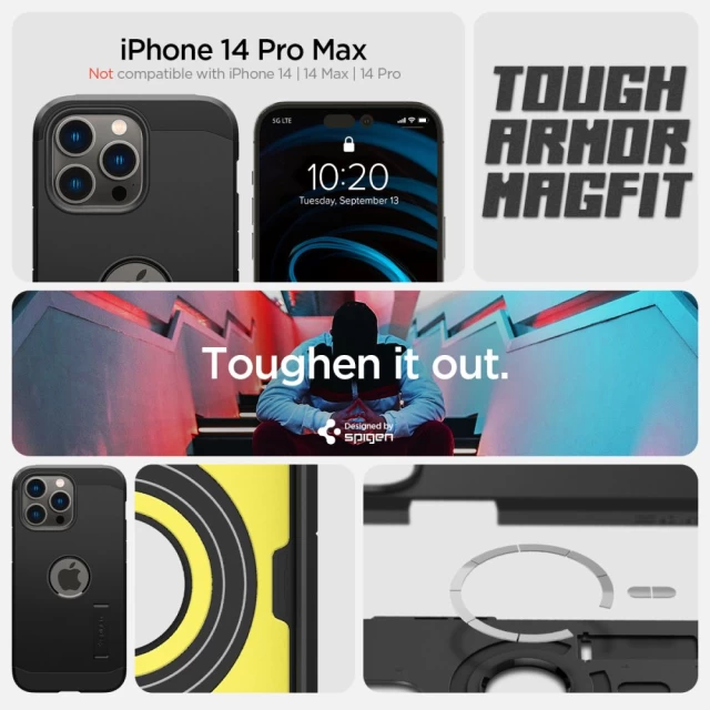 Чохол Spigen Tough Armor для iPhone 14 Pro Max Black with MagSafe (ACS04840)
