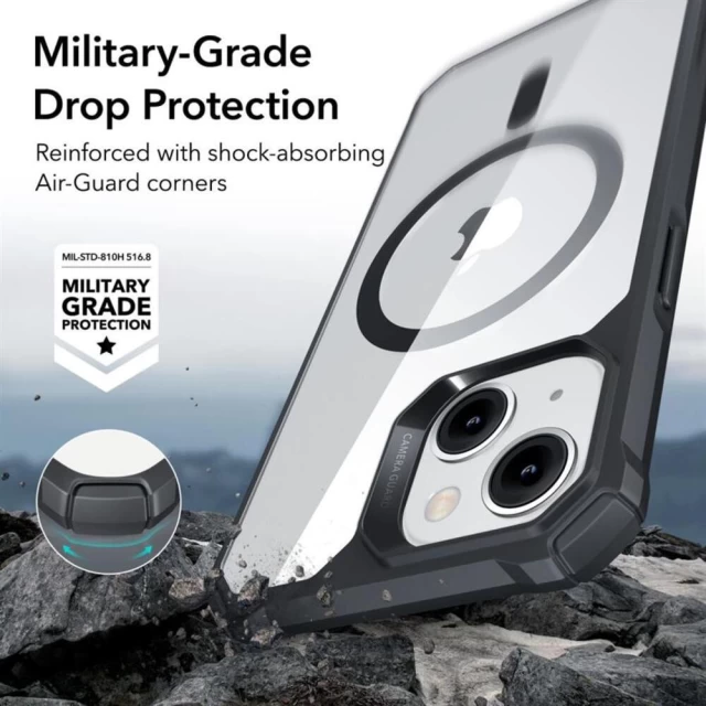 Чохол ESR Air Armor Halolock для iPhone 14 | 13 Clear/Black with MagSafe (4894240161685)