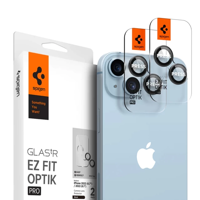 Защитное стекло Spigen для камеры iPhone 14 | 14 Plus Optik Lens Protector (2 pack) Transparent (AGL05229)