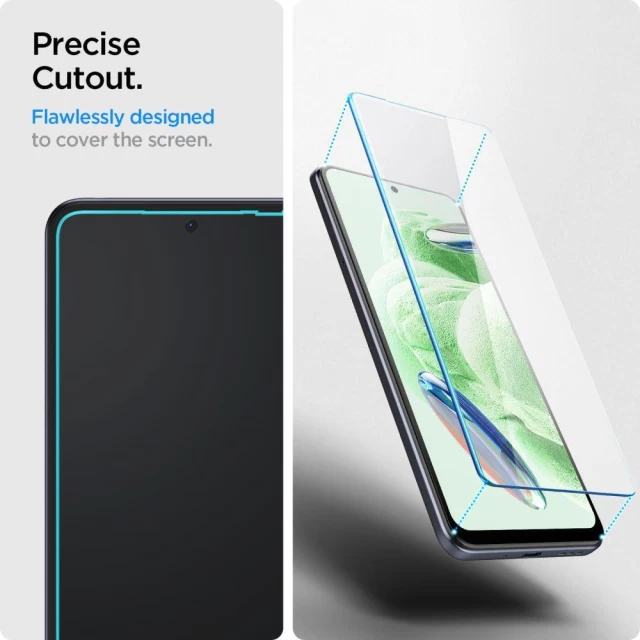 Защитное стекло Spigen Glas.TR Slim для Xiaomi Redmi Note 12 5G | Poco X5 5G Clear (2 Pack) (AGL06048)