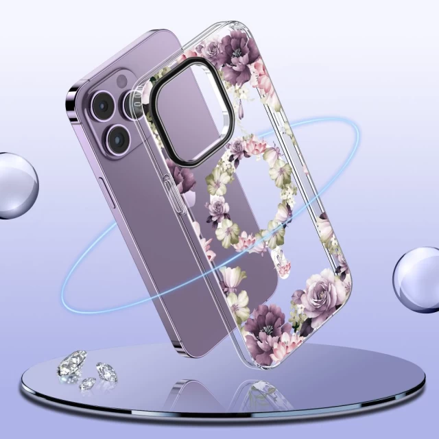 Чехол Tech-Protect Magmood для iPhone 15 Rose Floral with MagSafe (9319456605327)