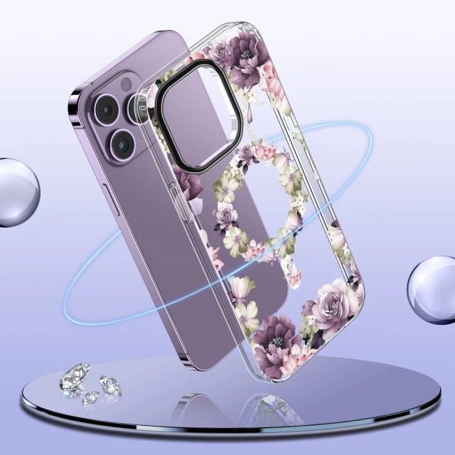 Чохол Tech-Protect Magmood для iPhone 15 Pro Max Rose Floral with MagSafe (9319456605419)