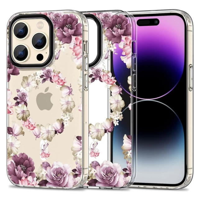 Чехол Tech-Protect Magmood для iPhone 15 Pro Max Rose Floral with MagSafe (9319456605419)